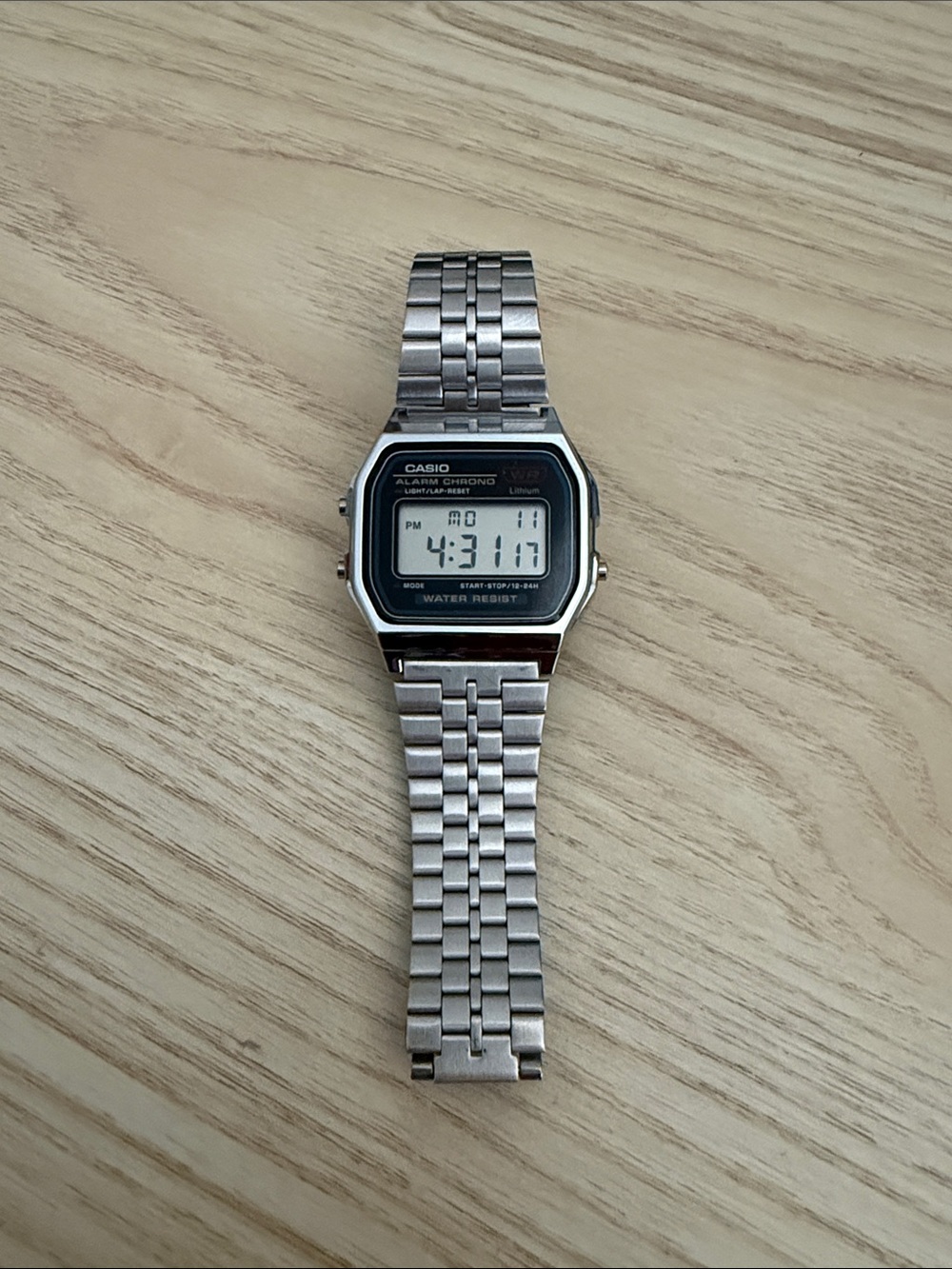 Casio A159-N1DF Digital Watch | Made in Japan | Steel Bracelet & Box